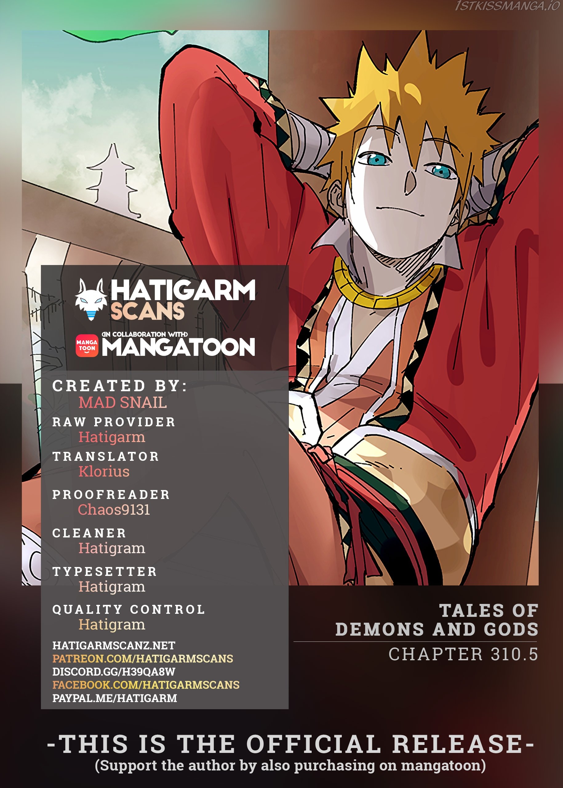 Tales of Demons and Gods Manhua Chapter 310.5 - Page 0